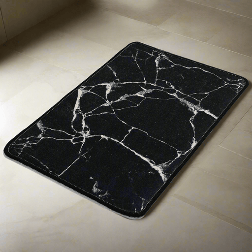 Marble Dijital Baskılı 40x60cm Banyo Paspas ve Halısı, Kaymaz Taban, Yıkanabilir Bonvagon