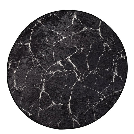Marble Dijital Baskılı Çap 100cm Banyo Halısı, Kaymaz Taban, Yıkanabilir Bonvagon