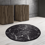 Marble Dijital Baskılı Çap 100cm Banyo Paspas ve Halısı, Kaymaz Taban, Yıkanabilir Bonvagon
