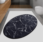 Marble Oval 60x90cm Dijital Baskılı Halı, Kaymaz Taban, Yıkanabilir Bonvagon