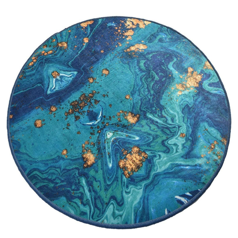 Marbling Dijital Baskılı 100cm Banyo Halısı, Kaymaz Taban, Yıkanabilir Bonvagon