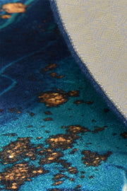 Marbling Dijital Baskılı 100cm Banyo Halısı, Kaymaz Taban, Yıkanabilir Bonvagon