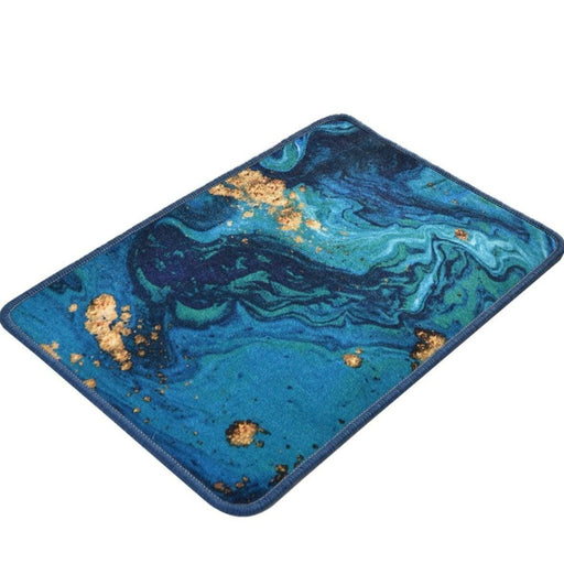 Marbling Dijital Baskılı 40x60cm Banyo Halısı, Kaymaz Taban, Yıkanabilir Bonvagon