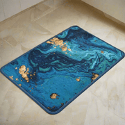 Marbling Dijital Baskılı 40x60cm Banyo Paspas ve Halısı, Kaymaz Taban, Yıkanabilir Bonvagon