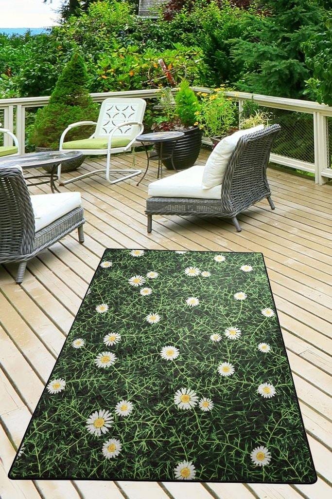 Margherita Balkon Dijital Baskılı Halı, Kaymaz Taban, Yıkanabilir Bonvagon