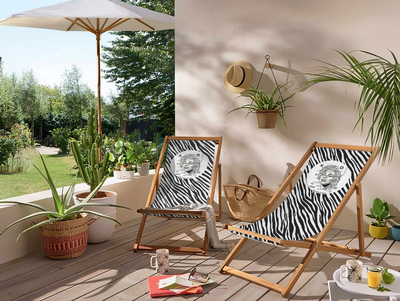 Marilyn Katlanabilir Şezlong Katlanır Ahşap Lounge Chair