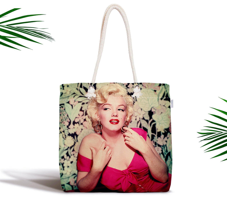 Marilyn Monroe Renkli Dijital Baskılı Fermuarlı Kumaş Çanta Bonvagon