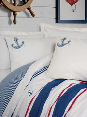 Maritime Nevresim Takımı Çift Kişilik Brine Ekru 57 Tel Ranforce Kumaş Bonvagon