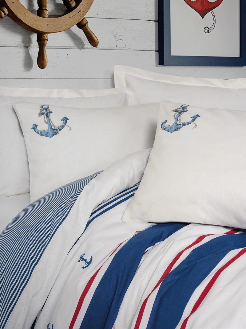 Maritime Nevresim Takımı Çift Kişilik Brine Ekru 57 Tel Ranforce Kumaş Bonvagon