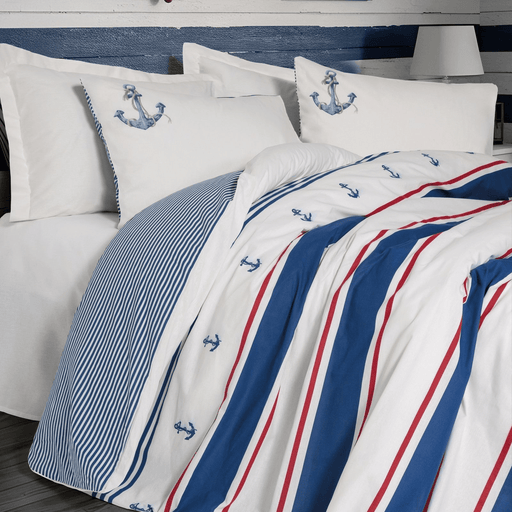 Maritime Nevresim Takımı Çift Kişilik Brine Ekru 57 Tel Ranforce Kumaş Bonvagon