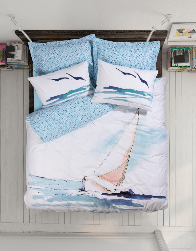 Maritime Nevresim Takımı Çift Kişilik Sail Mavi Bonvagon