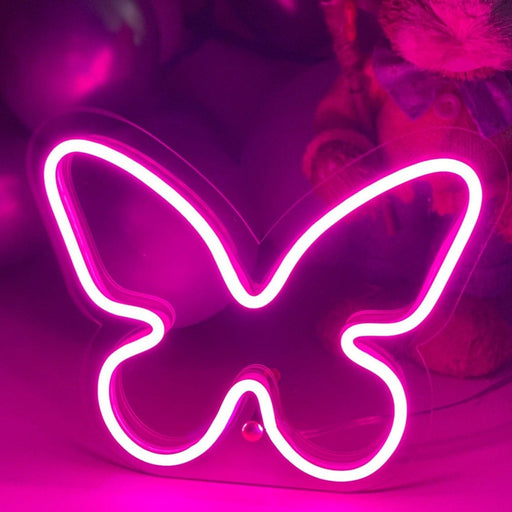 Masaüstü Kelebek Neon Led Işıklı Tablo Bonvagon