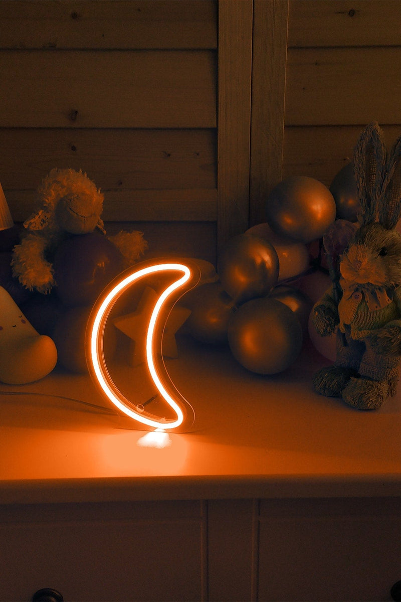 Masaüstü Küçük Ay Neon LED Aydınlatma Işıklı Tablo