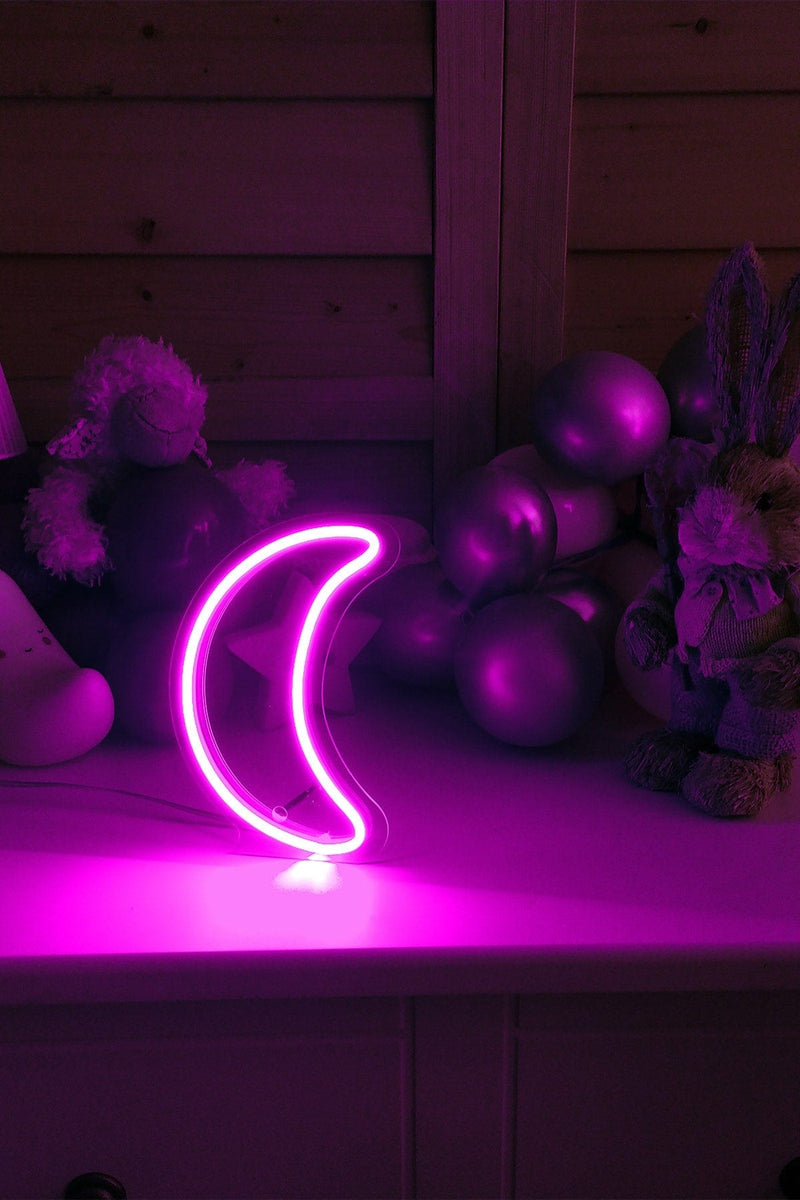 Masaüstü Küçük Ay Neon LED Aydınlatma Işıklı Tablo