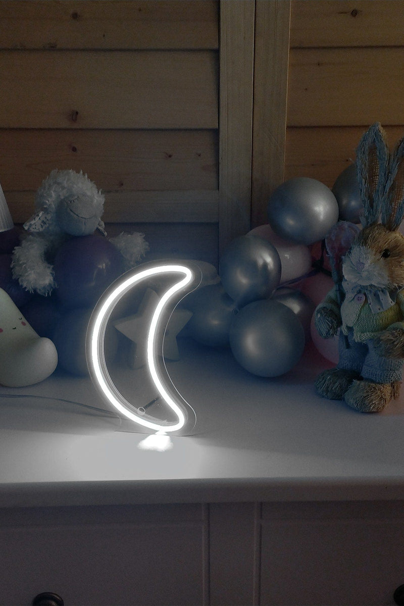 Masaüstü Küçük Ay Neon Led Işıklı Tablo Bonvagon