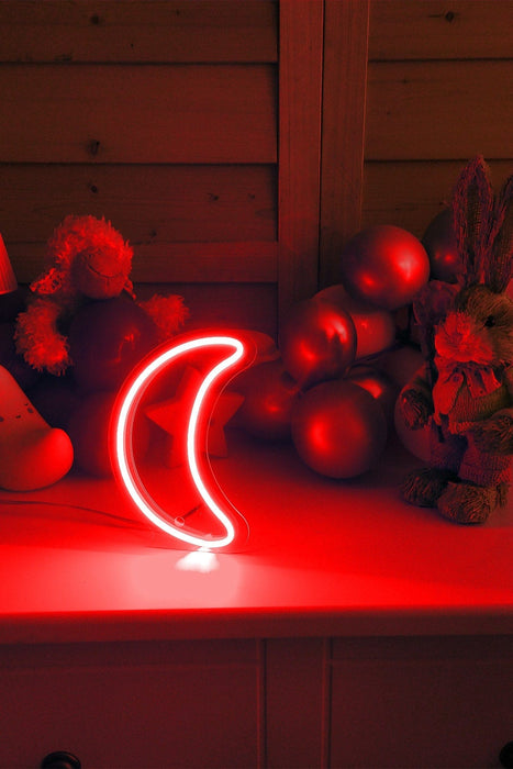 Masaüstü Küçük Ay Neon Led Işıklı Tablo Bonvagon