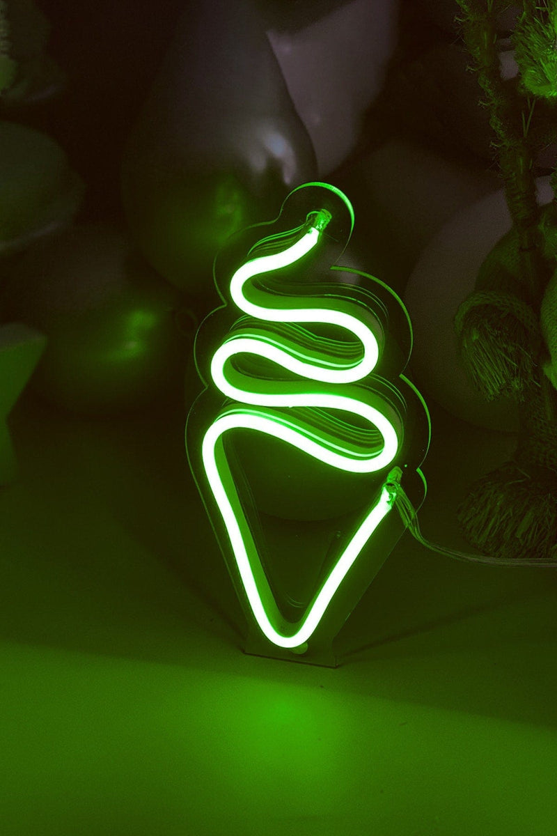 Masaüstü Küçük Dondurma Neon LED Aydınlatma Işıklı Tablo