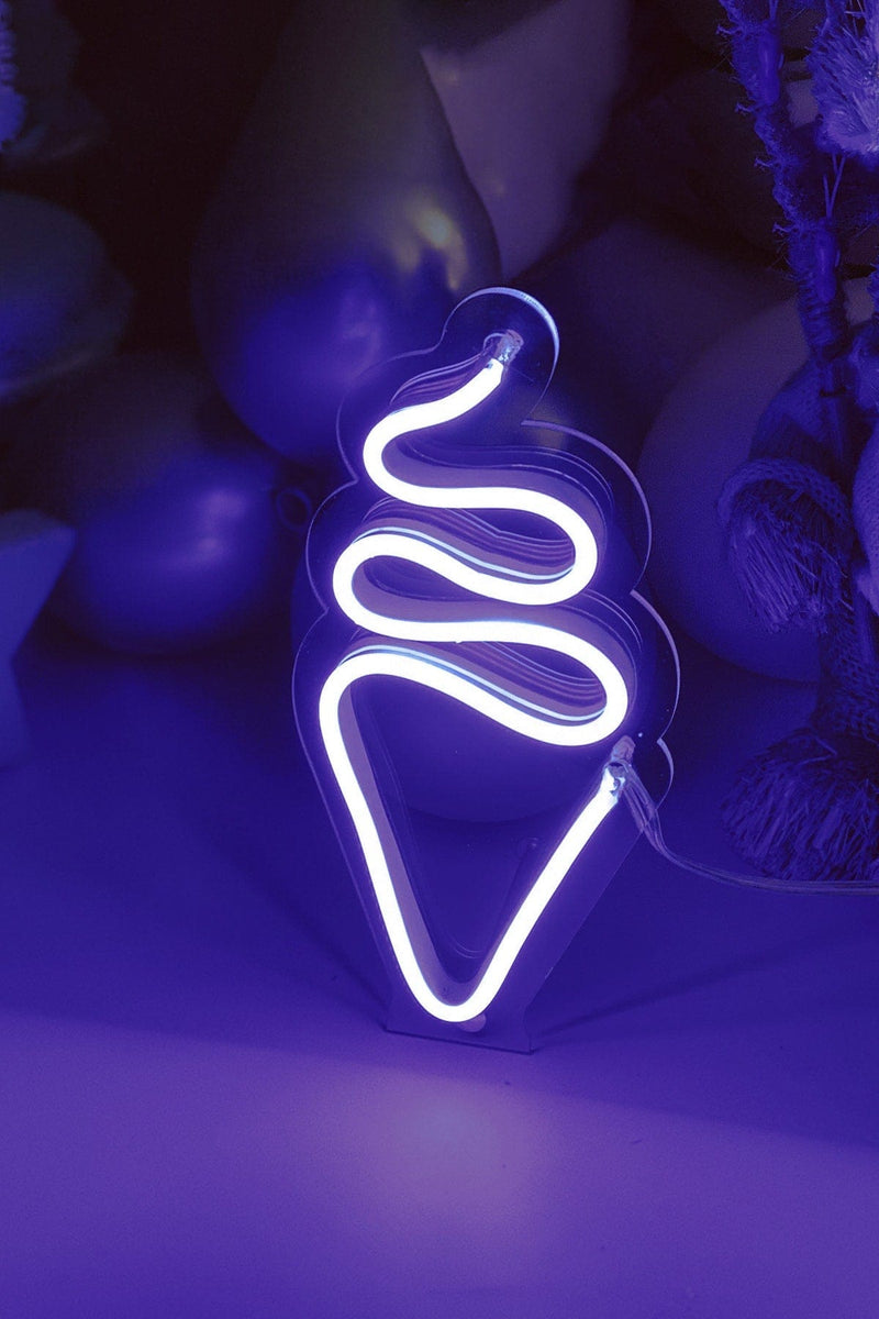 Masaüstü Küçük Dondurma Neon LED Aydınlatma Işıklı Tablo