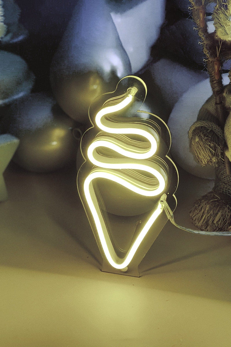 Masaüstü Küçük Dondurma Neon LED Aydınlatma Işıklı Tablo