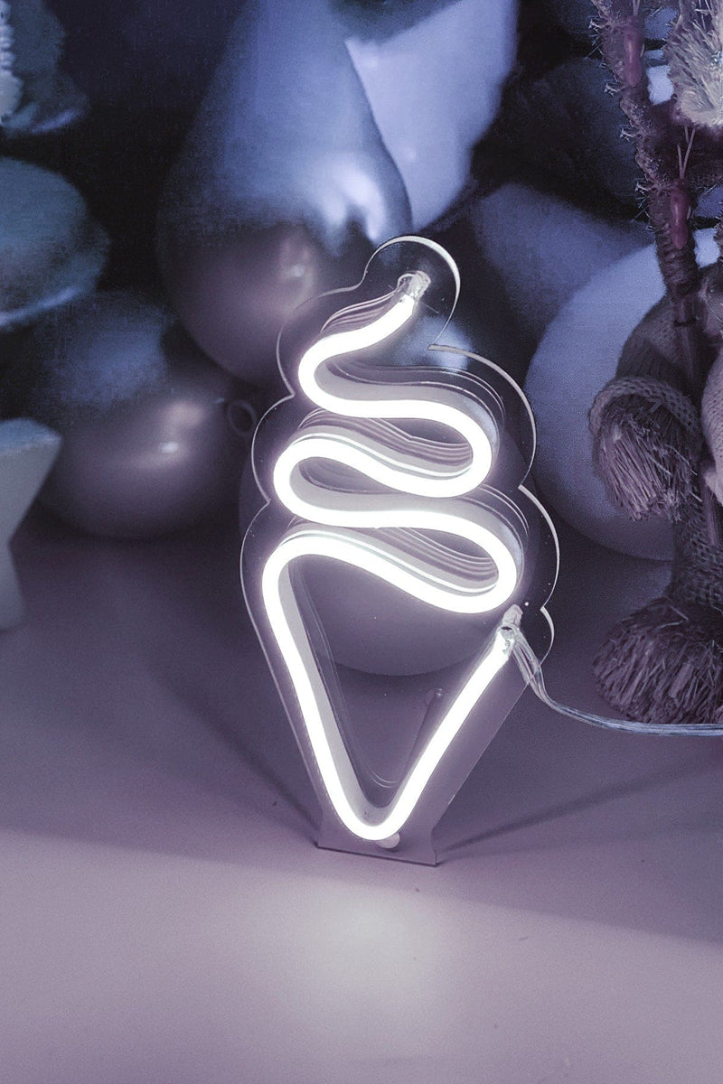 Masaüstü Küçük Dondurma Neon LED Aydınlatma Işıklı Tablo