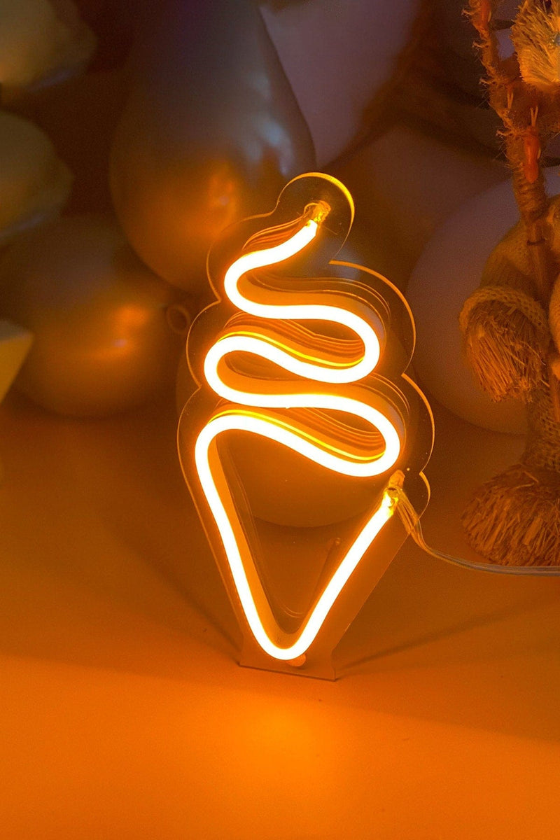 Masaüstü Küçük Dondurma Neon LED Aydınlatma Işıklı Tablo