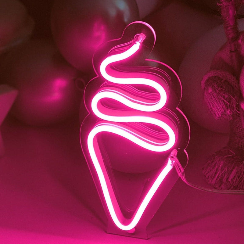 Masaüstü Küçük Dondurma Neon LED Aydınlatma Işıklı Tablo