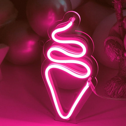 Masaüstü Küçük Dondurma Neon LED Aydınlatma Işıklı Tablo
