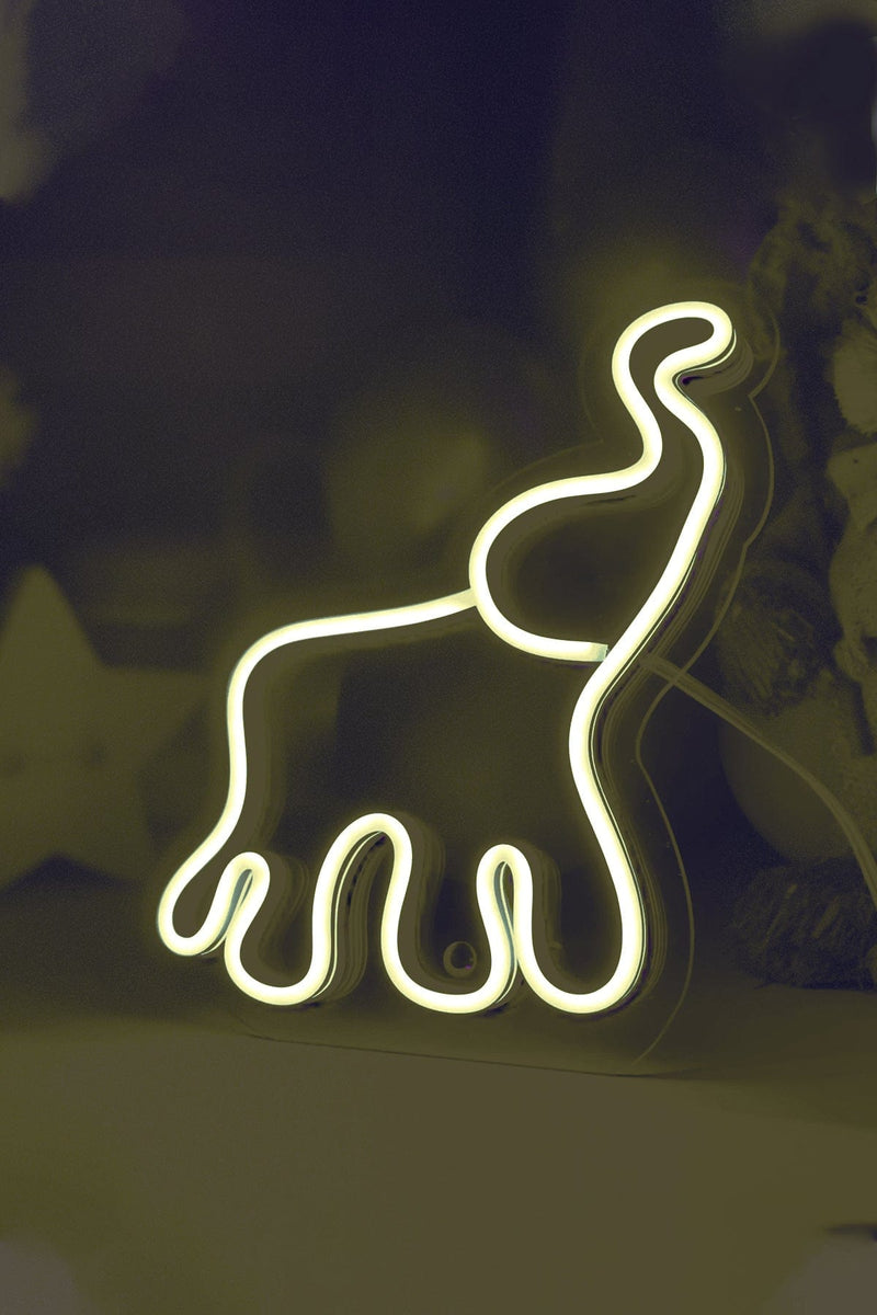 Masaüstü Küçük Fil Neon LED Aydınlatma Işıklı Tablo