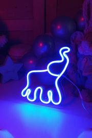 Masaüstü Küçük Fil Neon LED Aydınlatma Işıklı Tablo