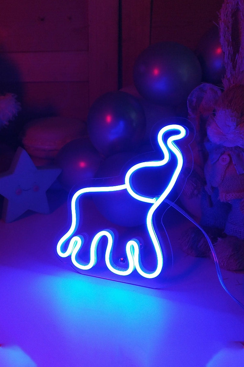 Masaüstü Küçük Fil Neon LED Aydınlatma Işıklı Tablo