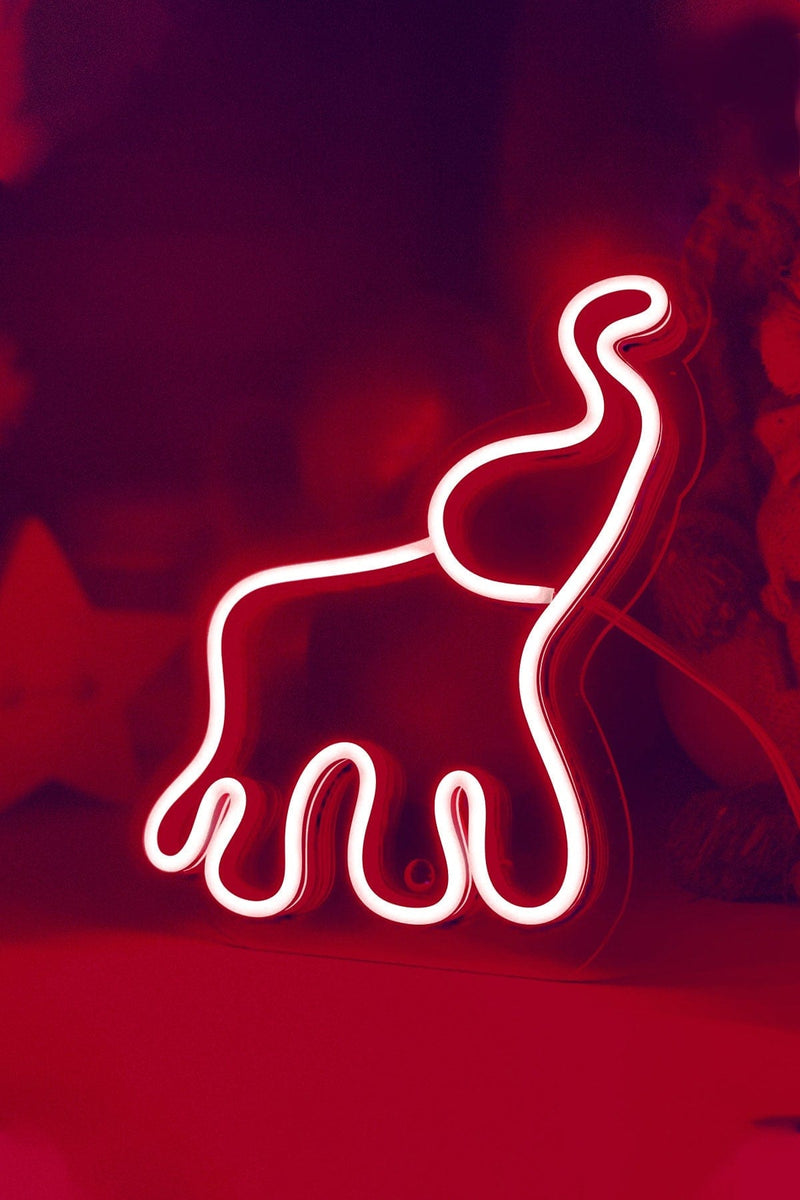 Masaüstü Küçük Fil Neon Led Işıklı Tablo Bonvagon