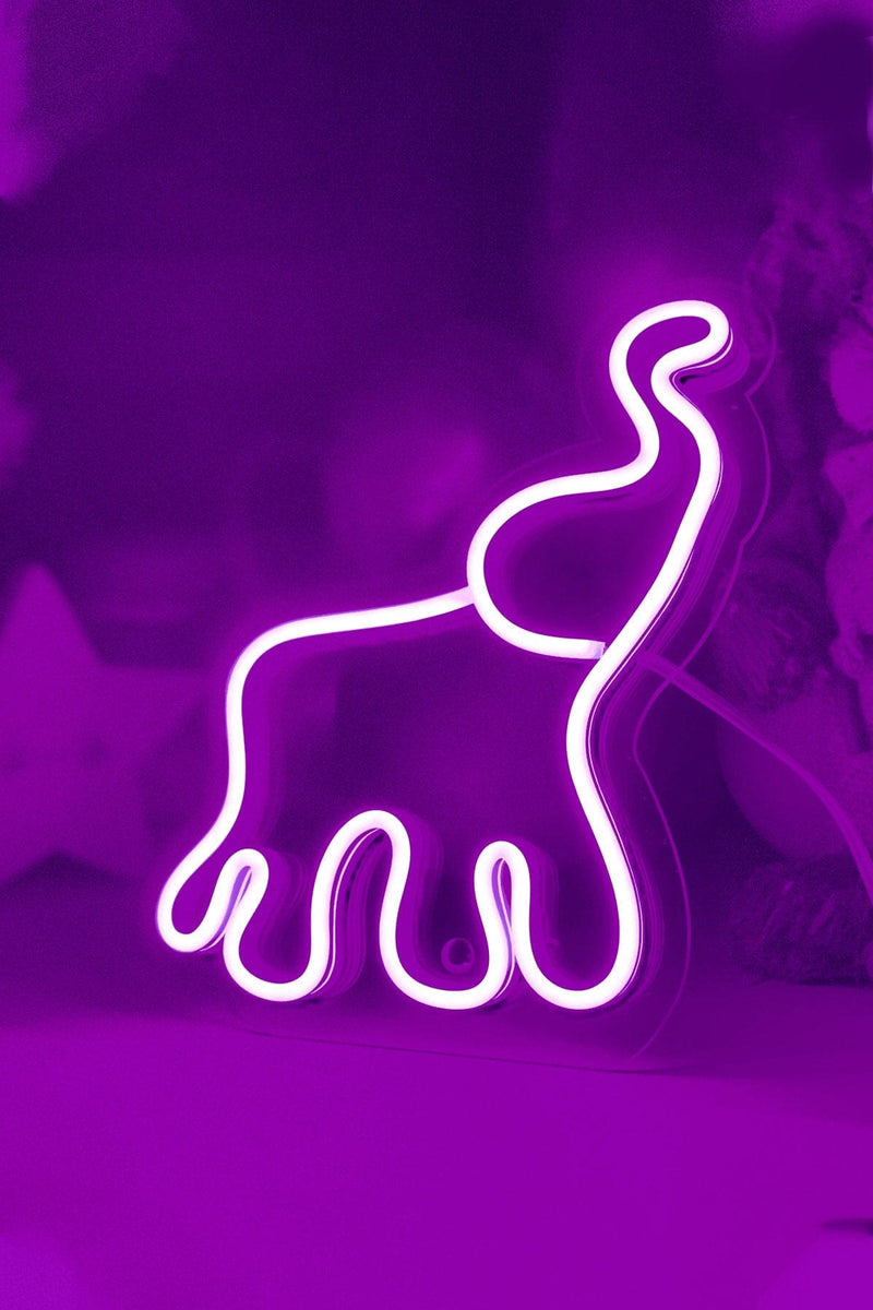 Masaüstü Küçük Fil Neon Led Işıklı Tablo Bonvagon