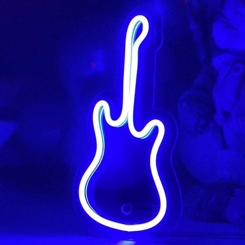 Masaüstü Küçük Gitar Neon LED Aydınlatma Işıklı Tablo