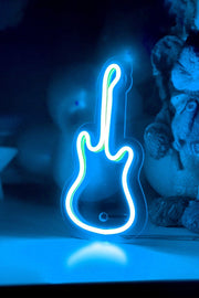 Masaüstü Küçük Gitar Neon Led Işıklı Tablo Bonvagon