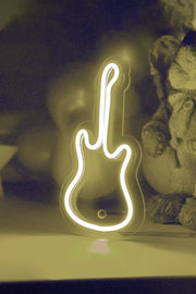 Masaüstü Küçük Gitar Neon Led Işıklı Tablo Bonvagon