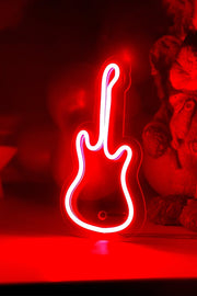 Masaüstü Küçük Gitar Neon Led Işıklı Tablo Bonvagon