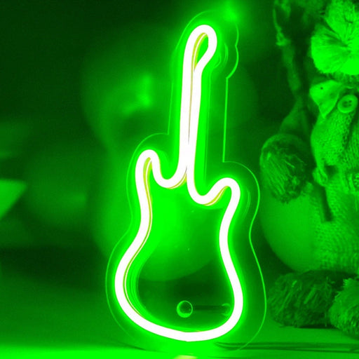 Masaüstü Küçük Gitar Neon Led Işıklı Tablo Bonvagon