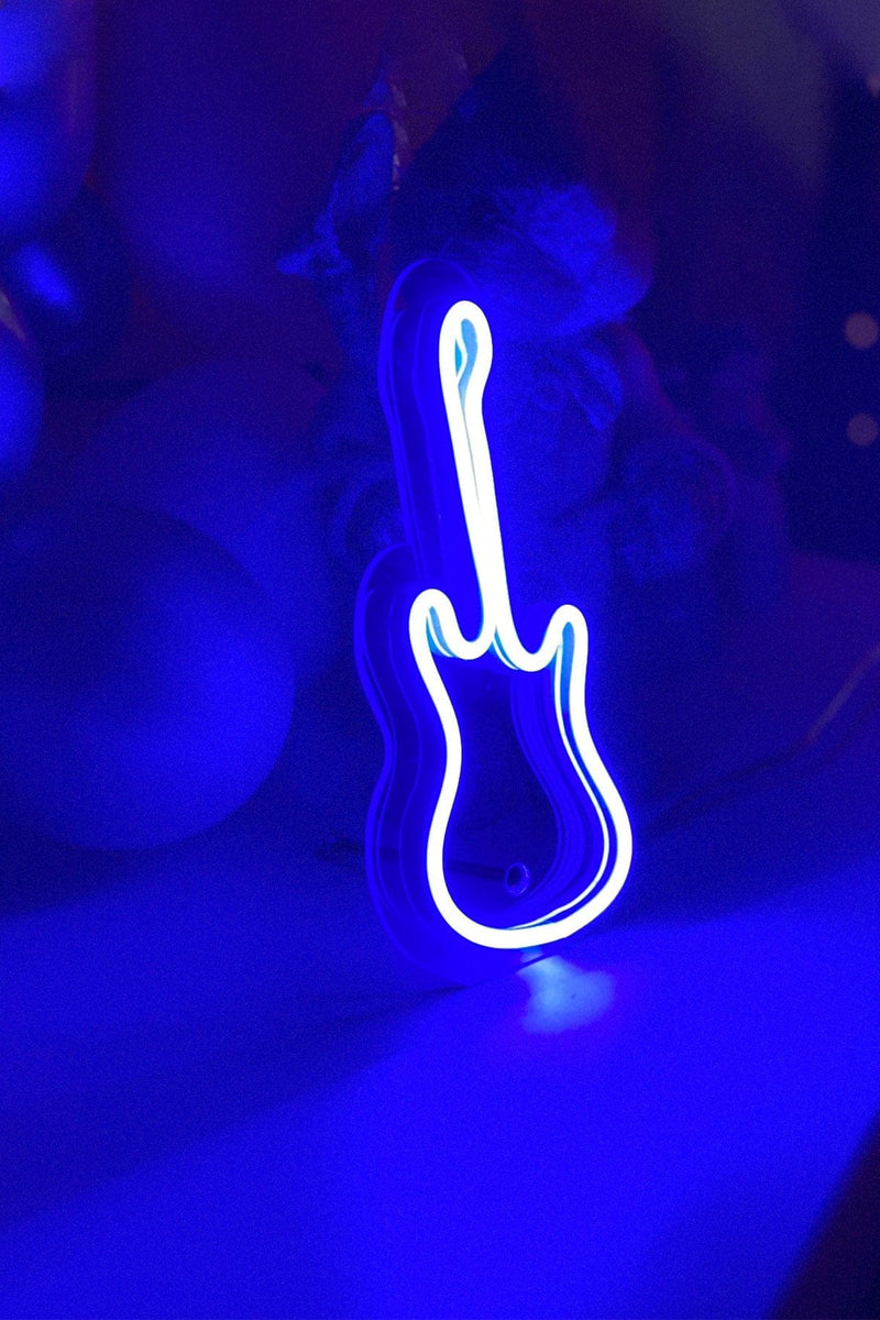 Masaüstü Küçük Gitar Neon Led Işıklı Tablo Bonvagon
