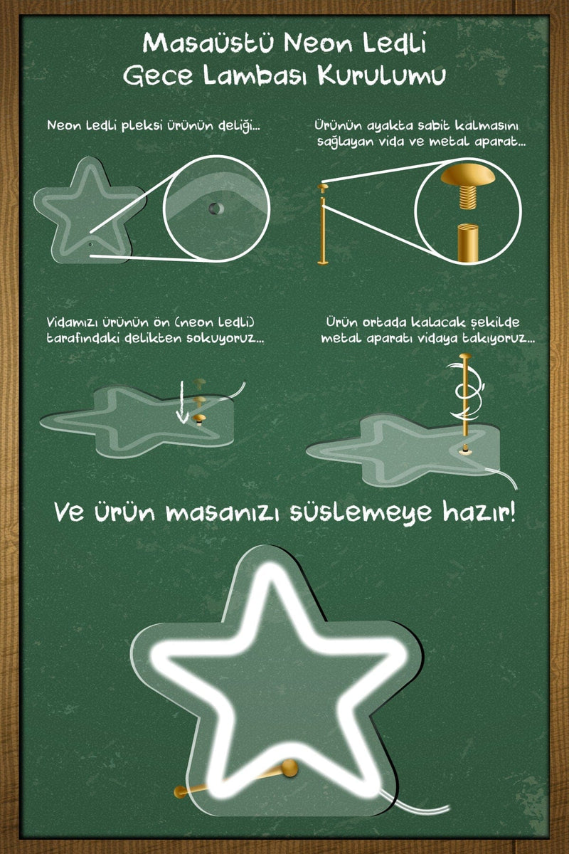 Masaüstü LOVE Neon Led Işıklı Tablo Bonvagon