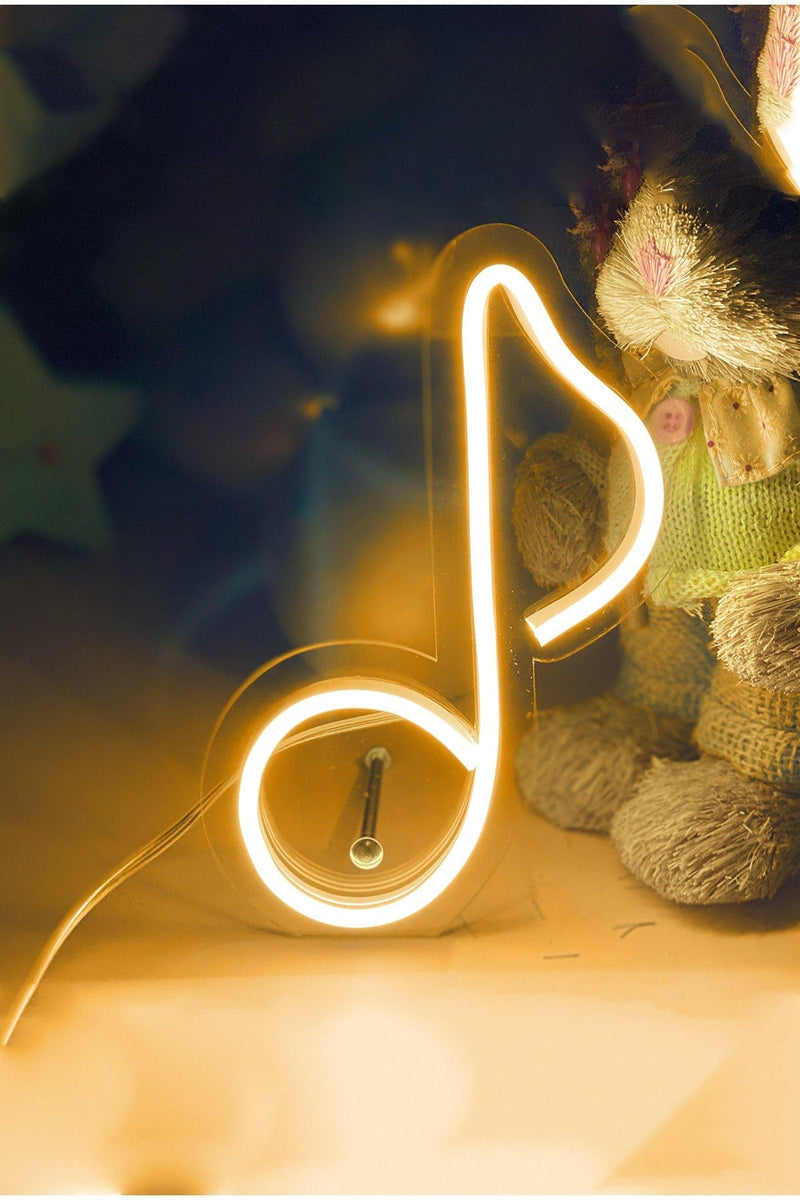 Masaüstü Müzik Notası Neon Led Işıklı Tablo Bonvagon