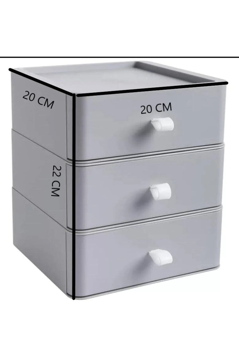 Masaüstü Organizer Çekmece – Makyaj Takı Aksesuar Düzenleyici Saklama Kutusu(üçlü) Bonvagon