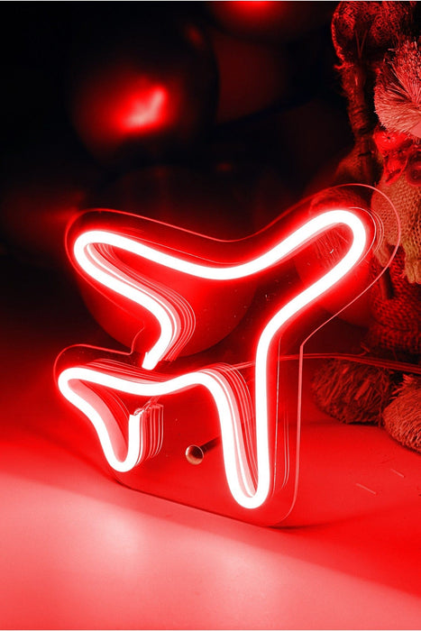 Masaüstü Uçak Neon Led Işıklı Tablo Bonvagon