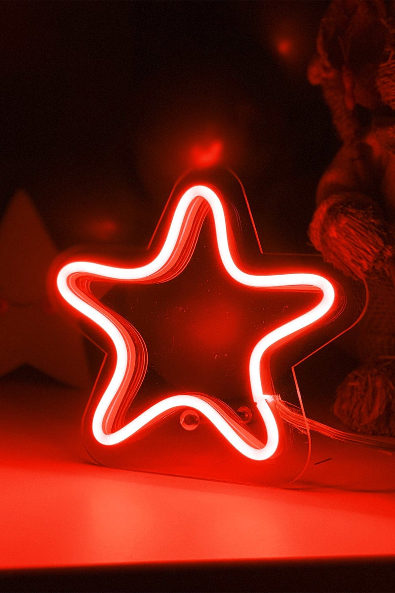 Masaüstü Yıldız Neon LED Aydınlatma Işıklı Tablo