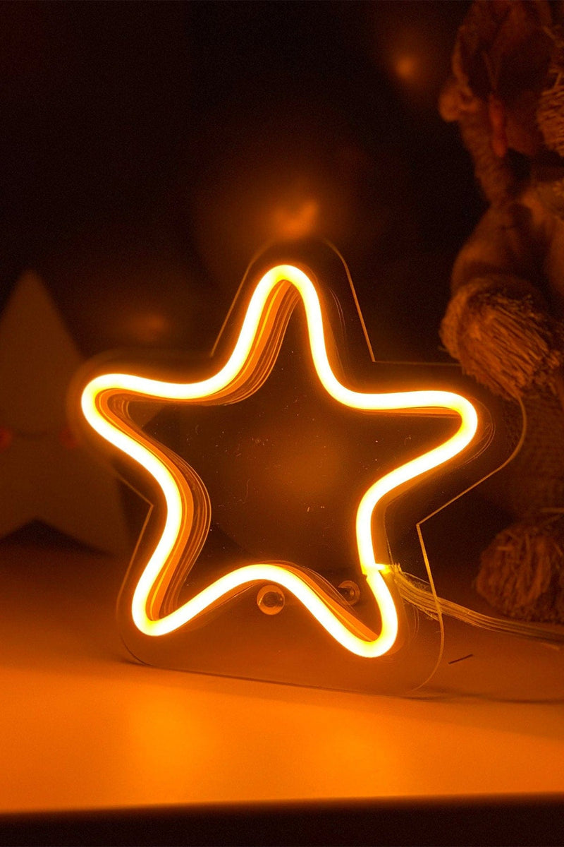 Masaüstü Yıldız Neon LED Aydınlatma Işıklı Tablo