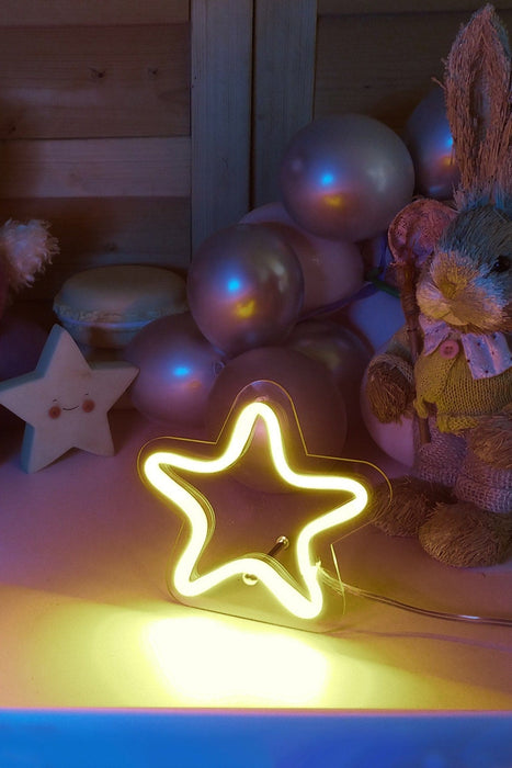 Masaüstü Yıldız Neon Led Işıklı Tablo Bonvagon
