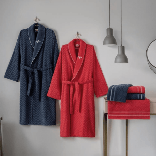 Masculine Aile Bornoz Seti Abel Kırmızı Lacivert Bonvagon