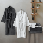 Masculine Aile Bornoz Seti Carlos Beyaz Antrasit Bonvagon