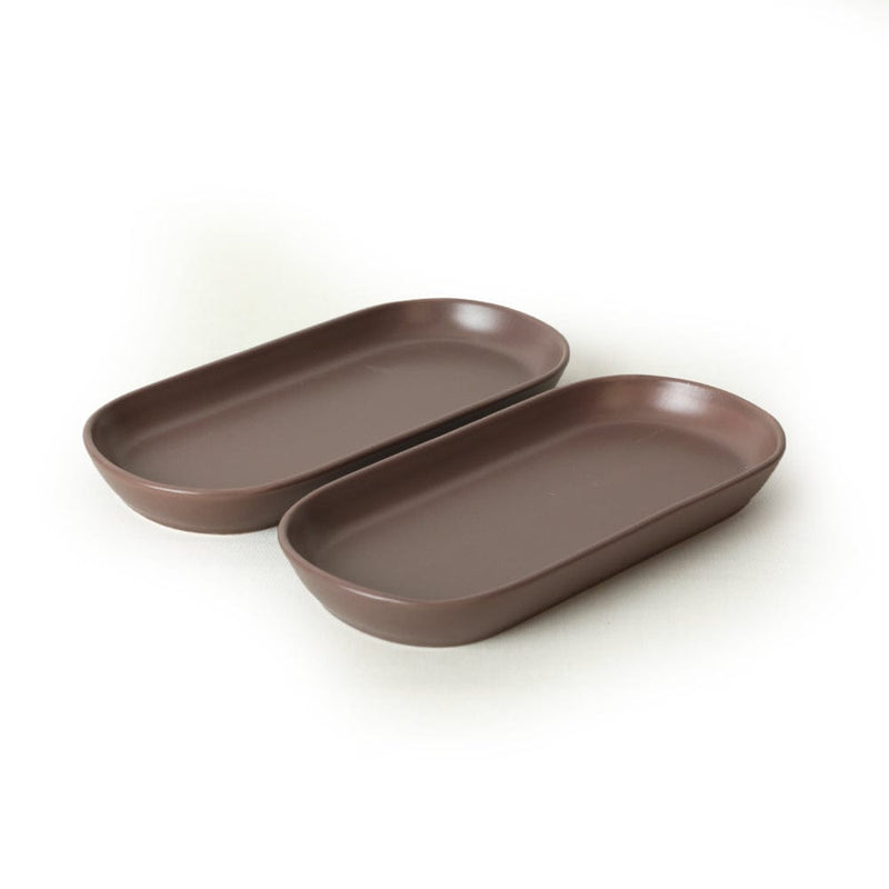 Mat Açık Taupe Noyan Kayık Tabak 2 Adet 26cm Bonvagon