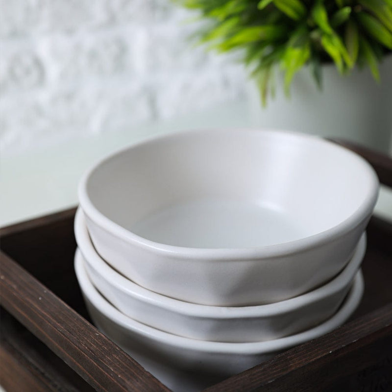 Mat Beyaz Kristal Çerezlik / Sosluk 12cm 6 Adet