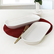 Mat Beyaz Noyan Kayık Tabak 2 Adet 26cm Bonvagon